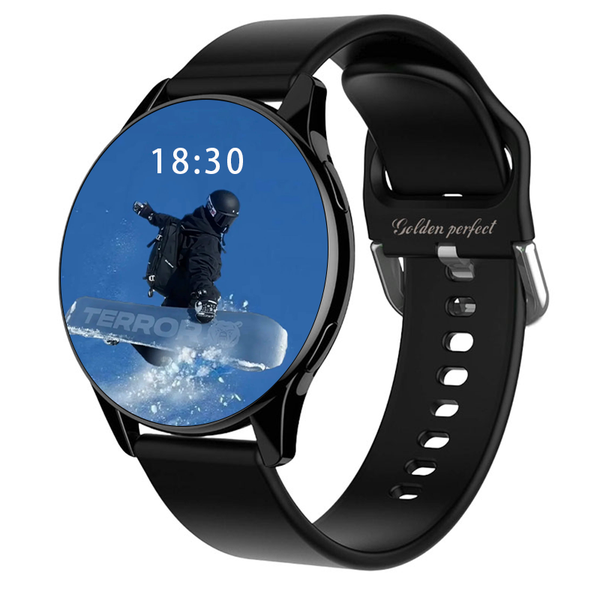 Men's Weekend Lifestyle Smartwatch 1.52" Round HD Black Active Watch Pro