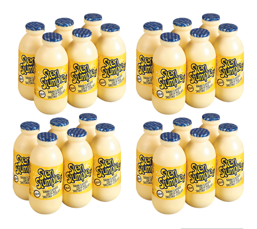 Steri Stumpie Banana Flavoured Milk 6 x 350ml, Milkshakes, Dairy Drinks, Drinks