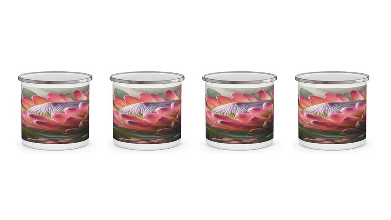 King Protea Enamel Mugs - 4 Pack