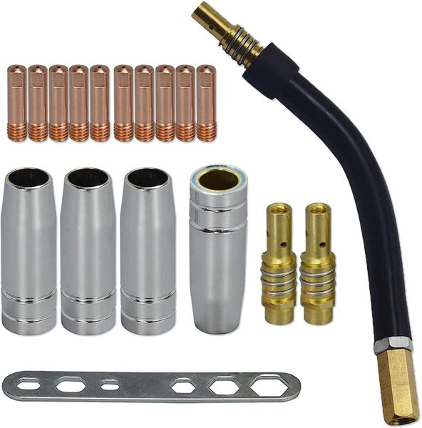 18-Pieces MIG Welding Torch Kit MB15 15AK with Tips, Holder &amp; Cup