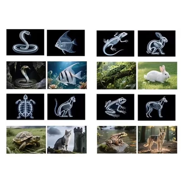 Education School Science Realistic Animal X-Ray with Flash Cards 21cm -16pc