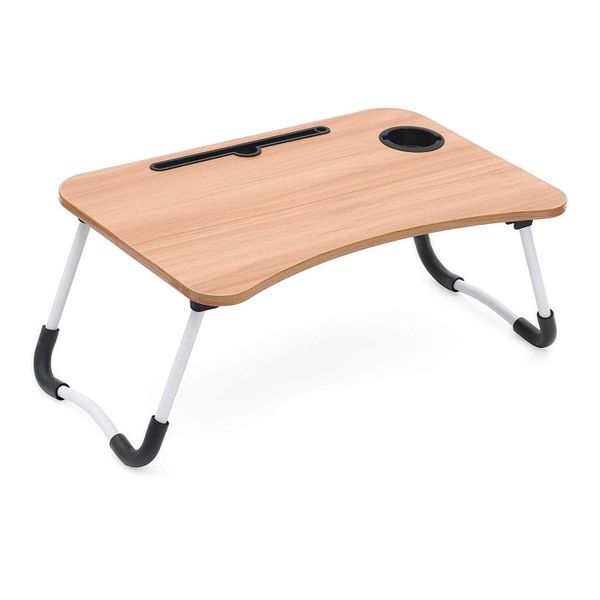 GagaFast Foldable Wooden Multi-Functional Laptop Table With Cup Holder