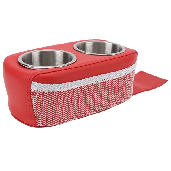Double Stainless Cup Holder Compatible with Pontoon Boat Red