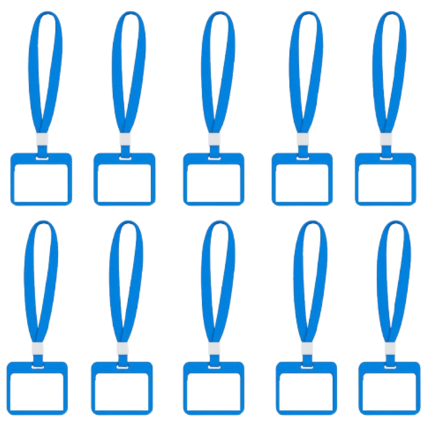 Pack of 10 Professional Horizontal ID Badge Holders with Lanyards