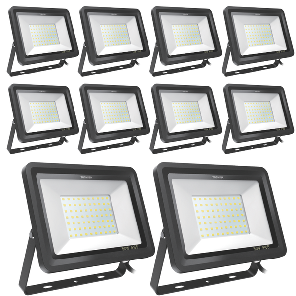 Toshiba Floodlight Outdoor IP65 50W Cool Daylight 6500K - 10 Pack