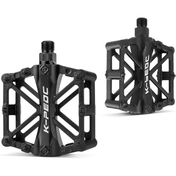 QYNIAL Alloy Platform Pedals With 16 Anti-Skid Pins For MTB