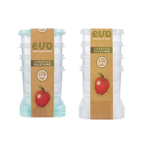 Bulk Pack x 12 Plastic Container 150ml - 4pcs per Pack