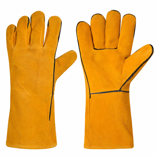 Premium Heat &amp; Fire Resistant Cowhide Leather Welding Gloves Braai Gloves