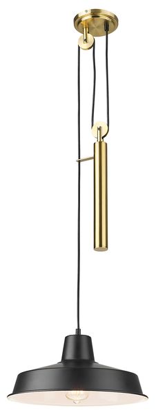 Elegant Brass and Matt Black Adjustable Pendant Light - PEN872 Brass
