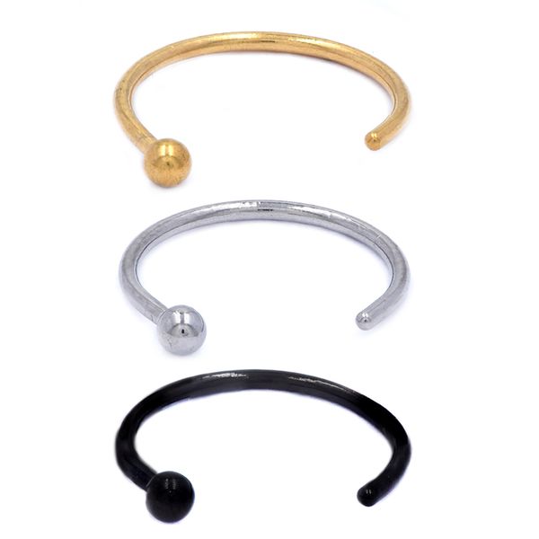 Androgyny 3-Pack Stainless Steel Ring Nose Piercings