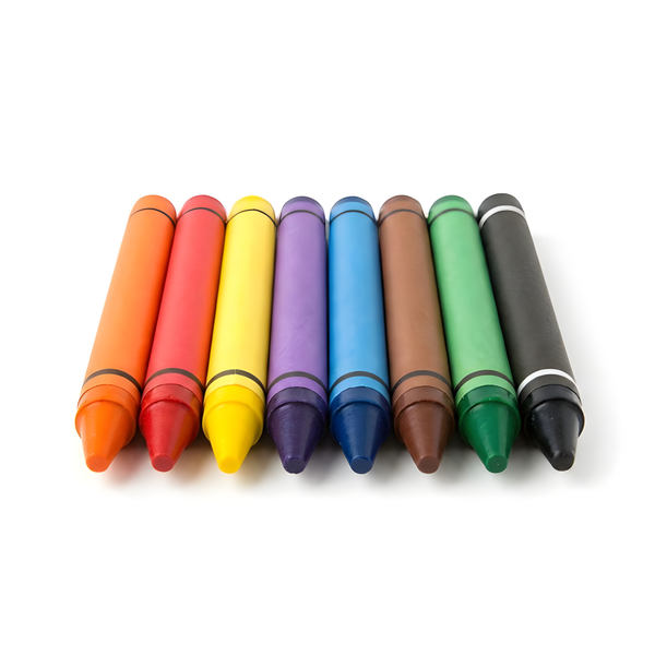 8-Pieces Large Non-Toxic Wax Coloring Crayons for Kids Art
