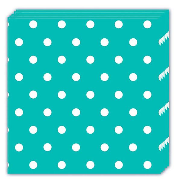 Turquoise Dots Three Ply Napkins 33cmx33cm