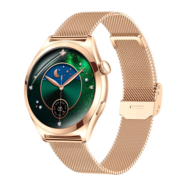 Round smartwatch with multi-functional heart rate health monitoring