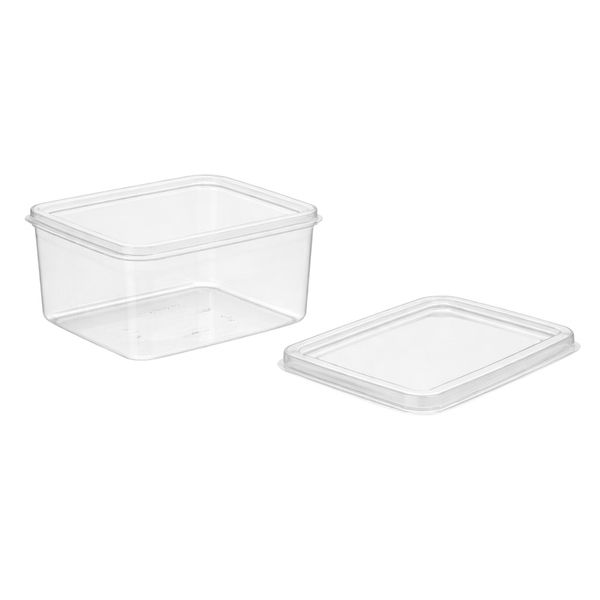 3 Pack - Clear Plastic Food Storage Container - Transparent