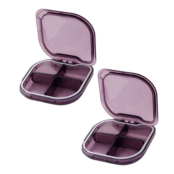 3 Pack - Four Grid Portable Medicine Storage Box