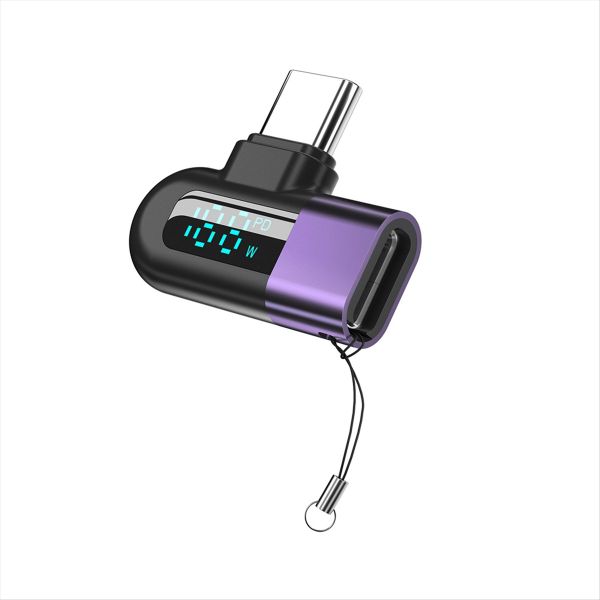 Elough 6A Digital Display Type C To Type C Otg Adapter Purple