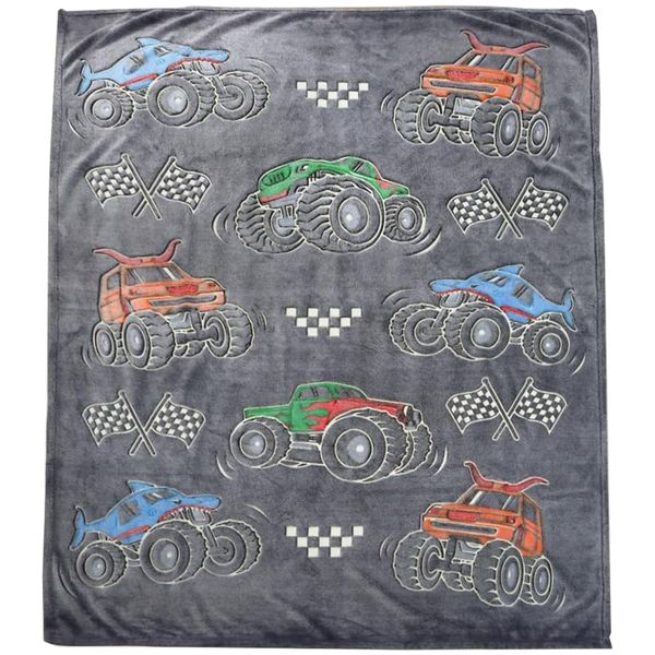 Glow in The Dark Blanket Soft Fleece CartoonThrow Blanket for Kids Bed Sofa