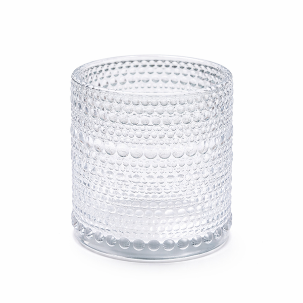 4 Pack - 300ml Textured Designed Glass Tumbler - Transparent