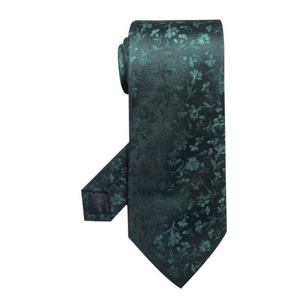 Mens Formal Tie With Paisley Pattern - Emerald Green