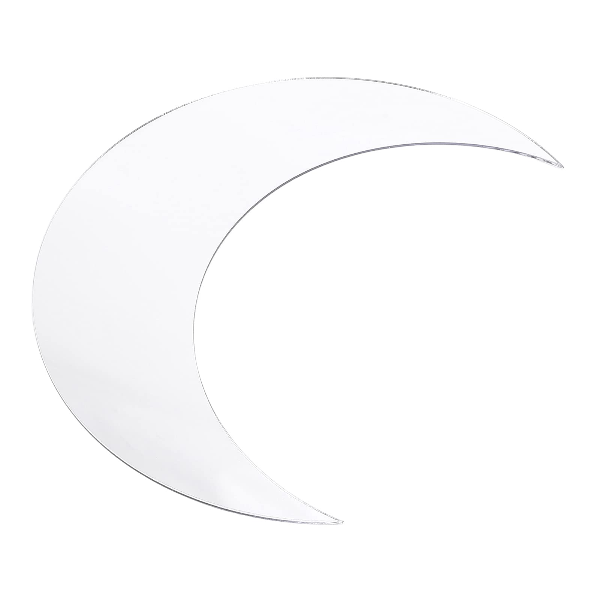 100 Piece Crescent Moon Decorative Mirror Set - 2.5 x 1.5cm - Silver