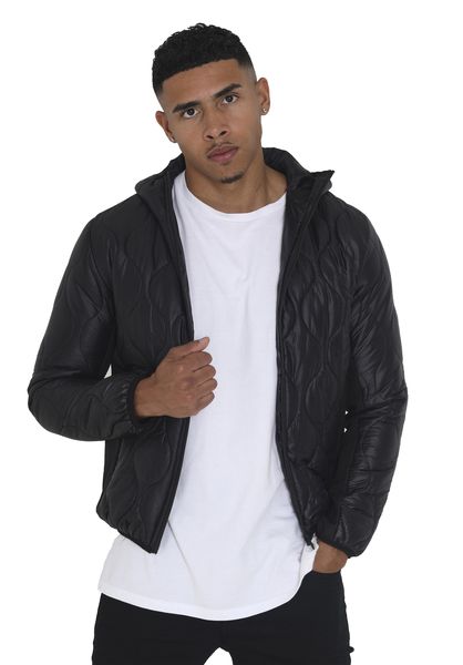 Brave Soul Men Hooded Long Sleeve Solid Rain Jacket Black