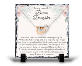 My Beautiful Bonus Step Daughter Birthday Christmas Gift Rock Slate