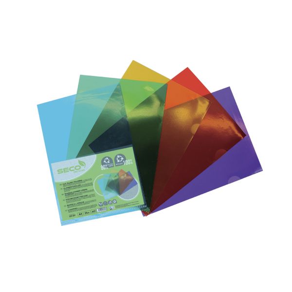 Seco Cut Flush Folders A4 Coloured Assorted PK25