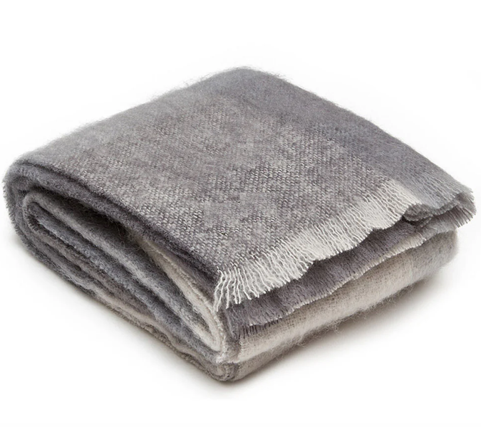 Luxurious Ingubo Wool Blanket Throw 180x130cm - Pebble Beach