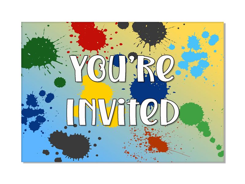Invitation Cards: Paintball Party (Pack of 12)