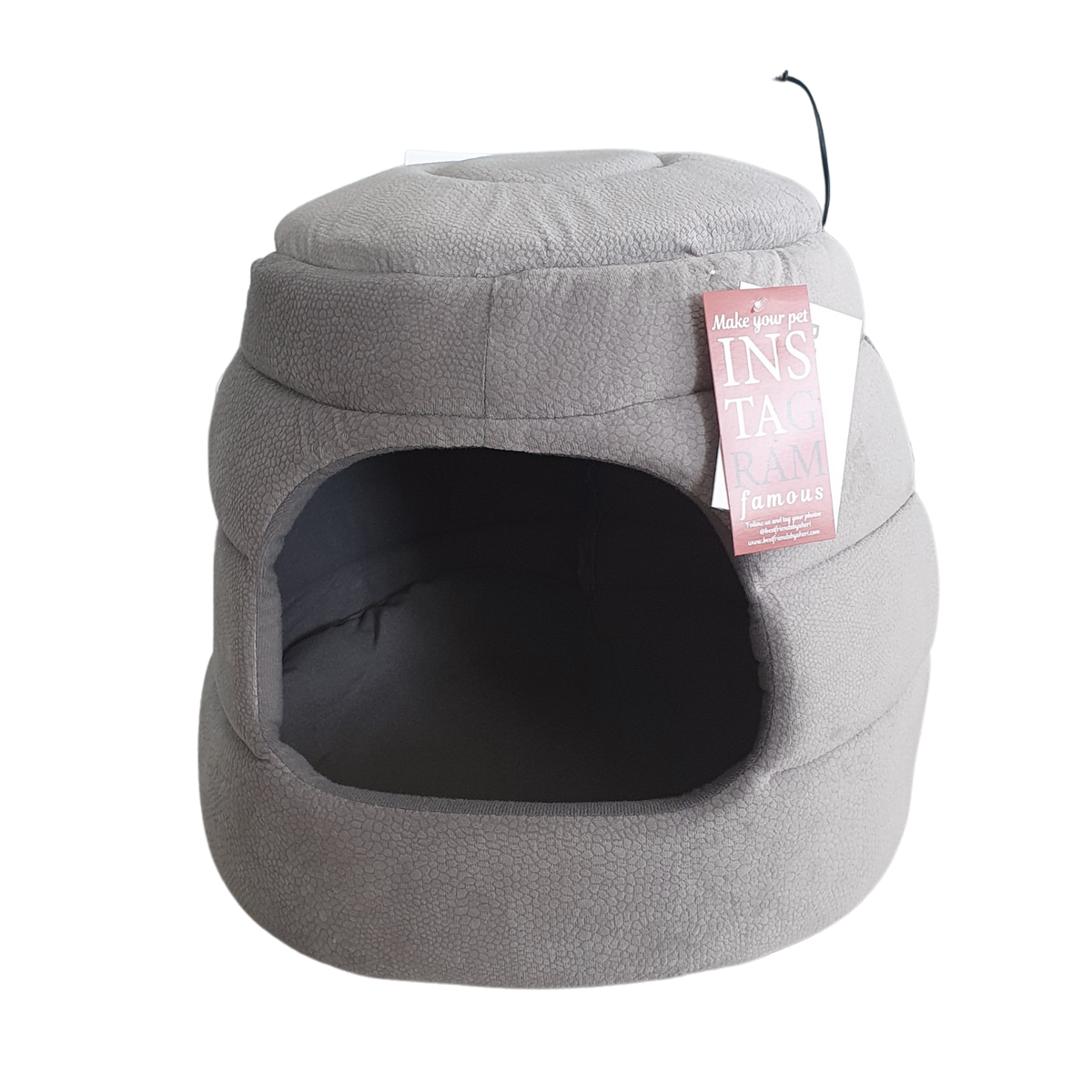 Honeycomb Hut Cuddler Small Dog & Cat Bed Dome Pet to Snuggle - Grey ...