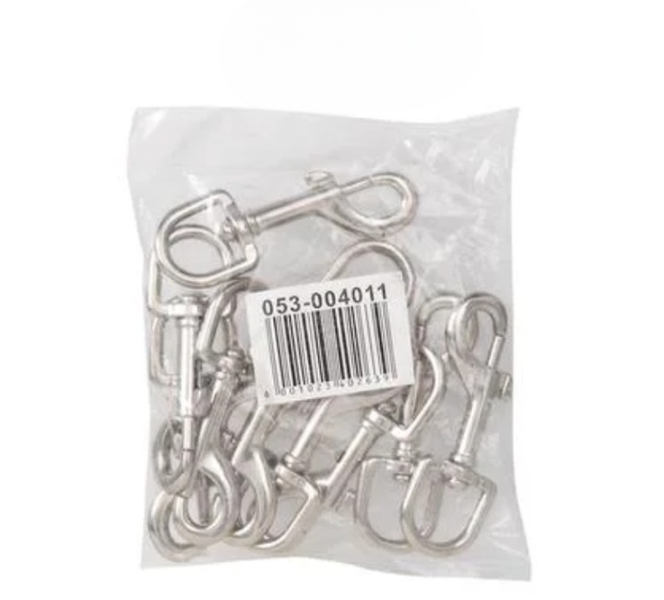 Professional 19x80mm Swivel Snap Hook, Chrome Finish - Bulk Pack