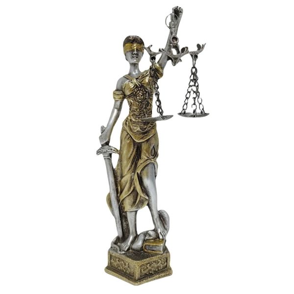 Decor Lady of Justice Goddess Statue Sculpture Ornament Sword 19cm