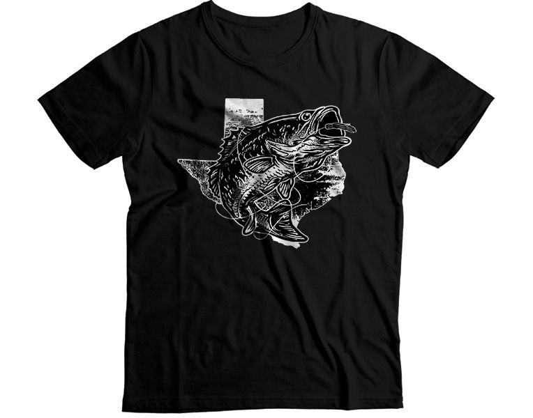 Fish Black and White T-Shirt