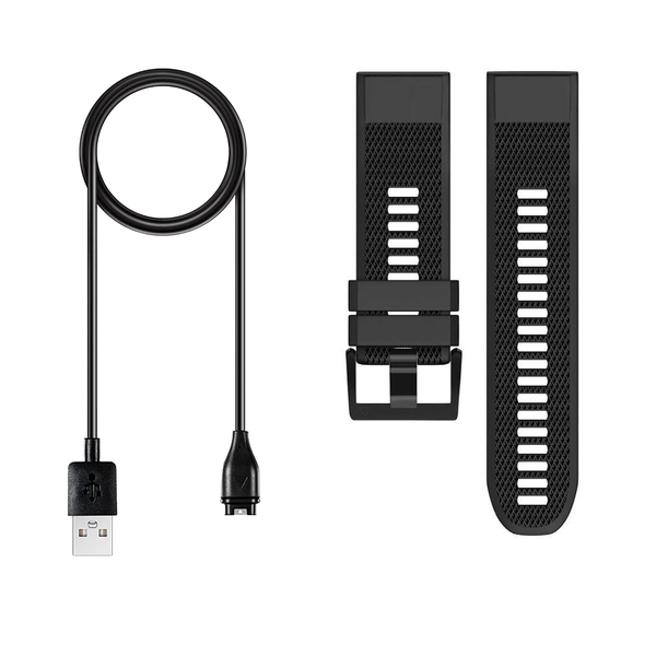 Watch Kit: Replacement Strap &amp; Charger for Garmin Fenix 5S/6S/7S - (20mm)