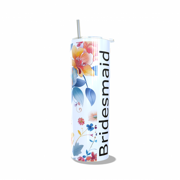 Wedding Vibes - Bridal Party - Bridesmaid Skinny Tumbler - 20oz
