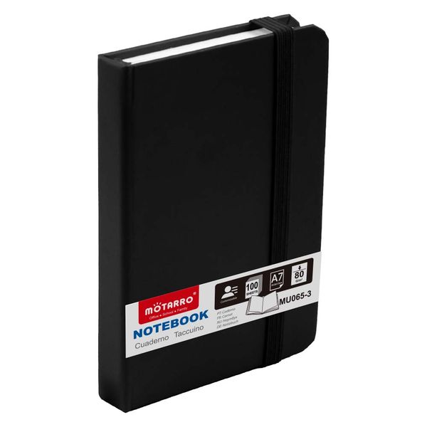 MOTARRO A7 Retro Blank Notebook Black Cover