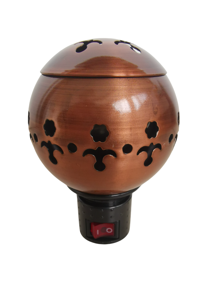 Electric Bakhoor Incense Burner Stylish Bronze Globe Design With Oud