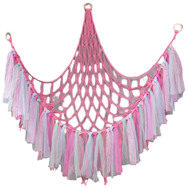 Colorful Tassel Toy Hammock Macrame Hanging Bohemian Kid's Bedroom Storage