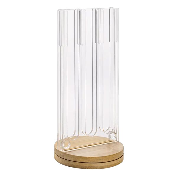 48 Capsule Coffee Pod Holder Rotating Bamboo Base for Kitchen Countertop