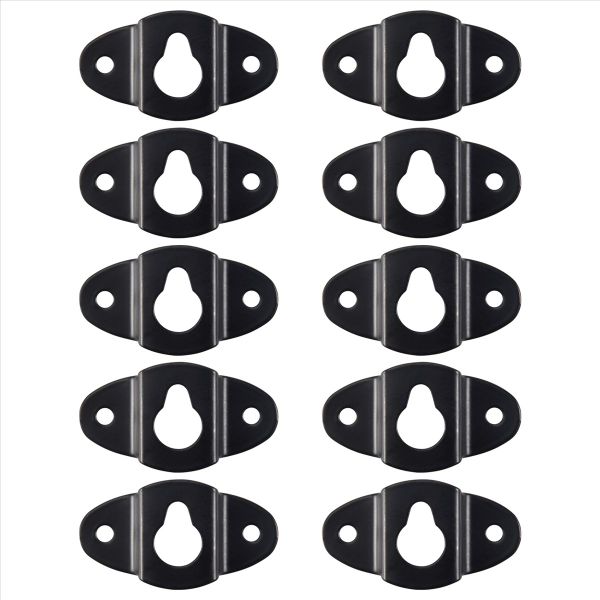 10PCS Audio Speaker Wall Mounted Iron Hanger Plate Black 4.8cm Long