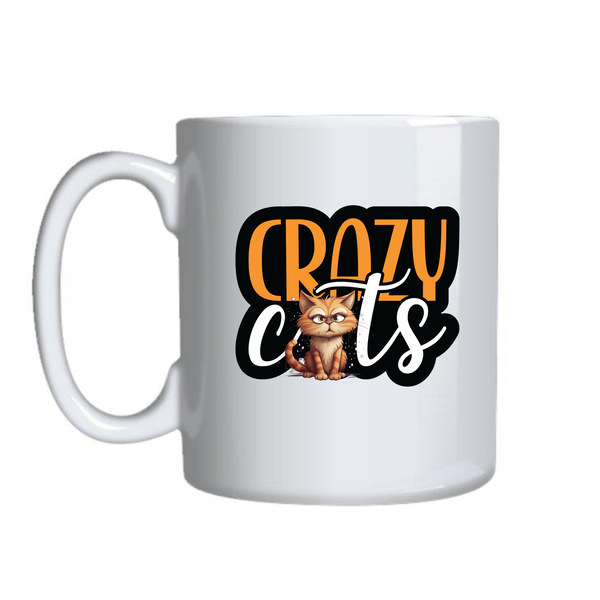 Crazy Cats Mugs for Lovers Funny Graphic Design Design Birthday Present