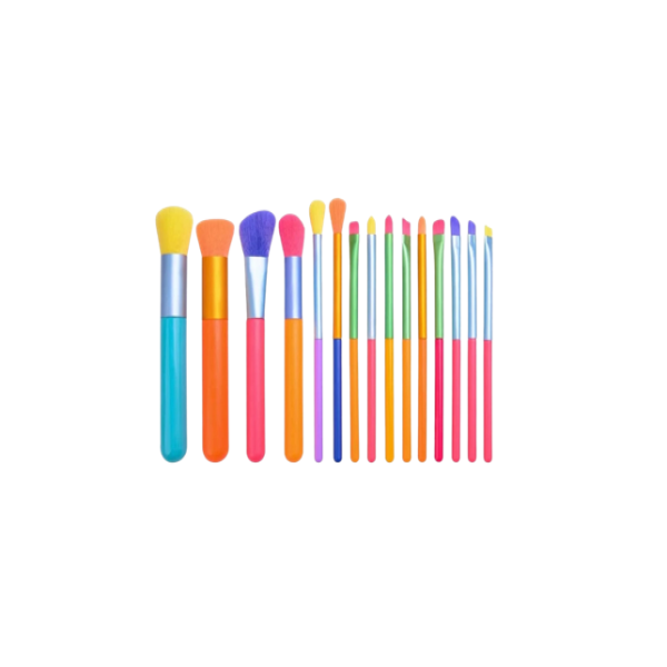 15 Piece Colorful Makeup Brushes