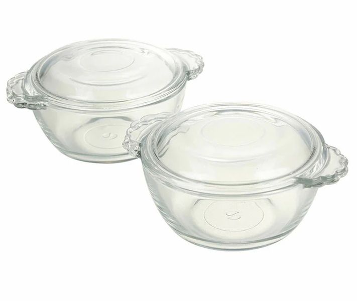 Pasabahce Basic Round Bowl With Glass Lid - 2 Pack