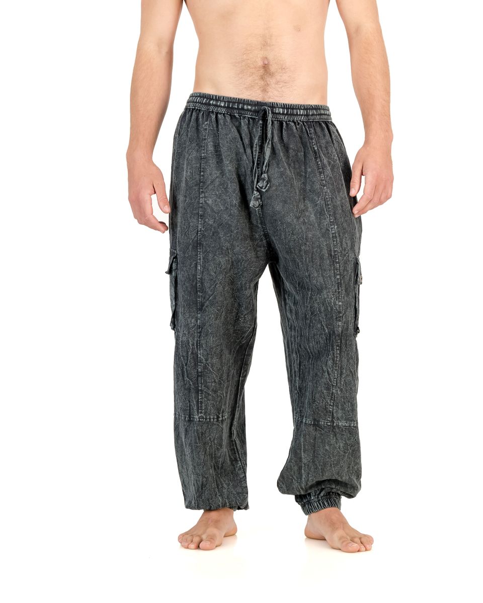 SKA - Hippie Nepalese Plain Stonewashed Ankle Cuffs Cargo Pants | Shop ...