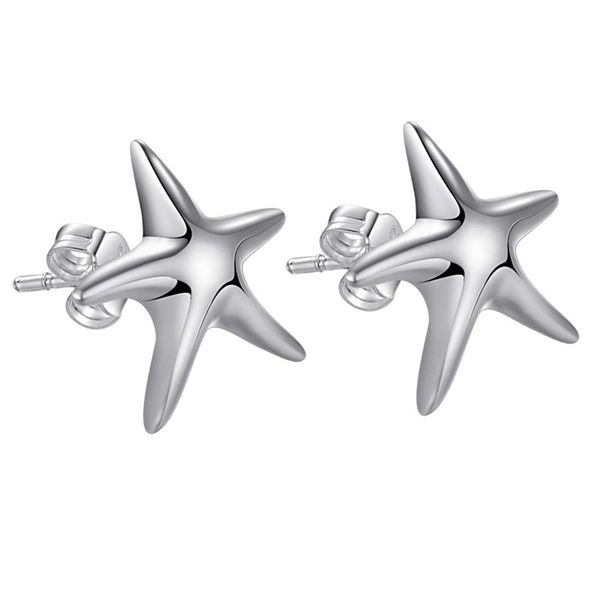 Silver Designer Star Fish Stud Earrings image