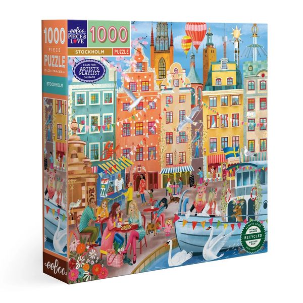 eeBoo - Square Family Puzzle - Stockholm - 1000 Pieces