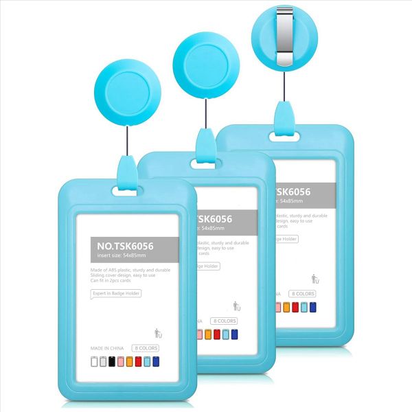 Badge Holders Hard Plastic Sliding Id Badge Holder Light Blue