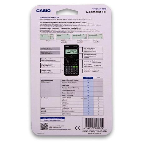 Casio Scientific Calculator FX 82ZA Plus II Shop Today. Get it