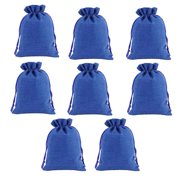 Craft Reusable Jute Burlap Storage Bags With Drawstrings Set of 8 - 14cm