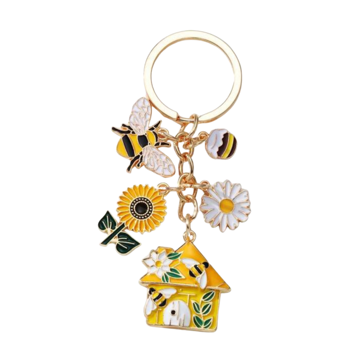 Buzz into Bliss: Enchanted Bee & Bloom Keychain
